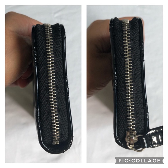 Auth Chanel patent leather zip around wallet - Picture 16 of 17